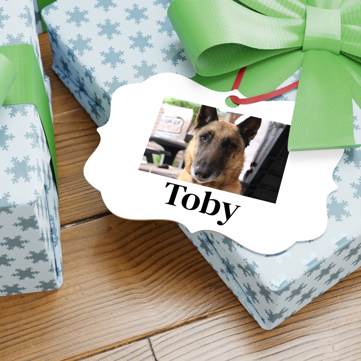 Adorno navideño personalizado con la foto de tu mascota