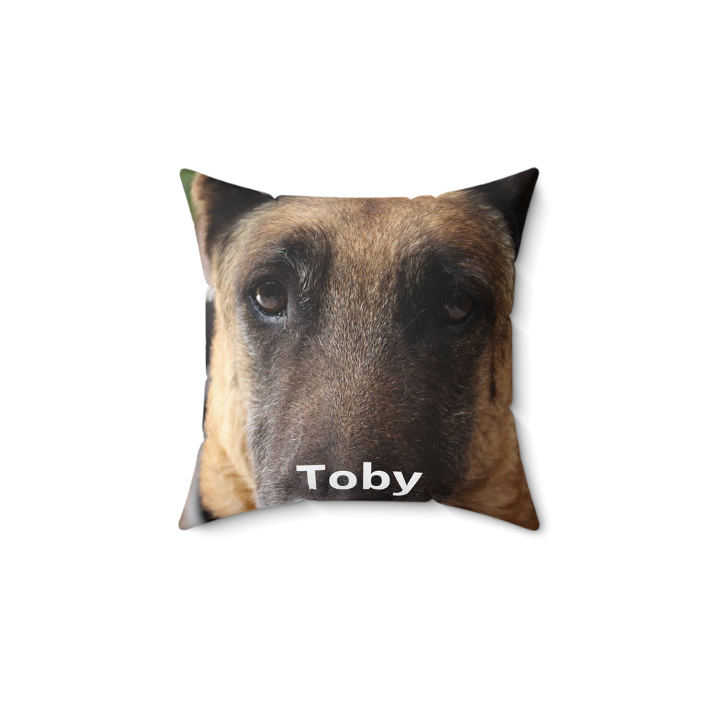 Cojín negro personalizado con la foto de tu mascota