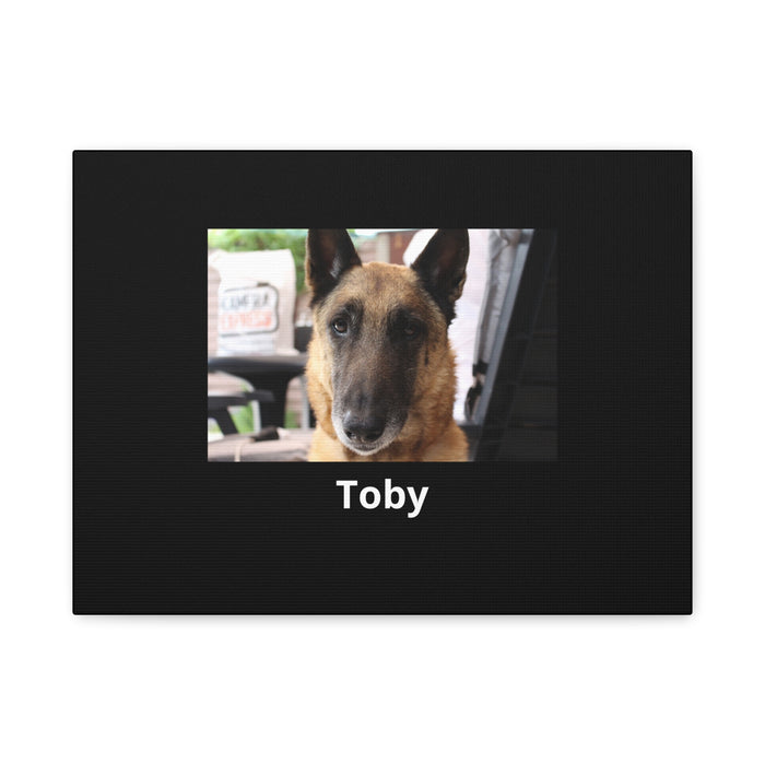 Lienzo negro personalizado con la foto de tu mascota