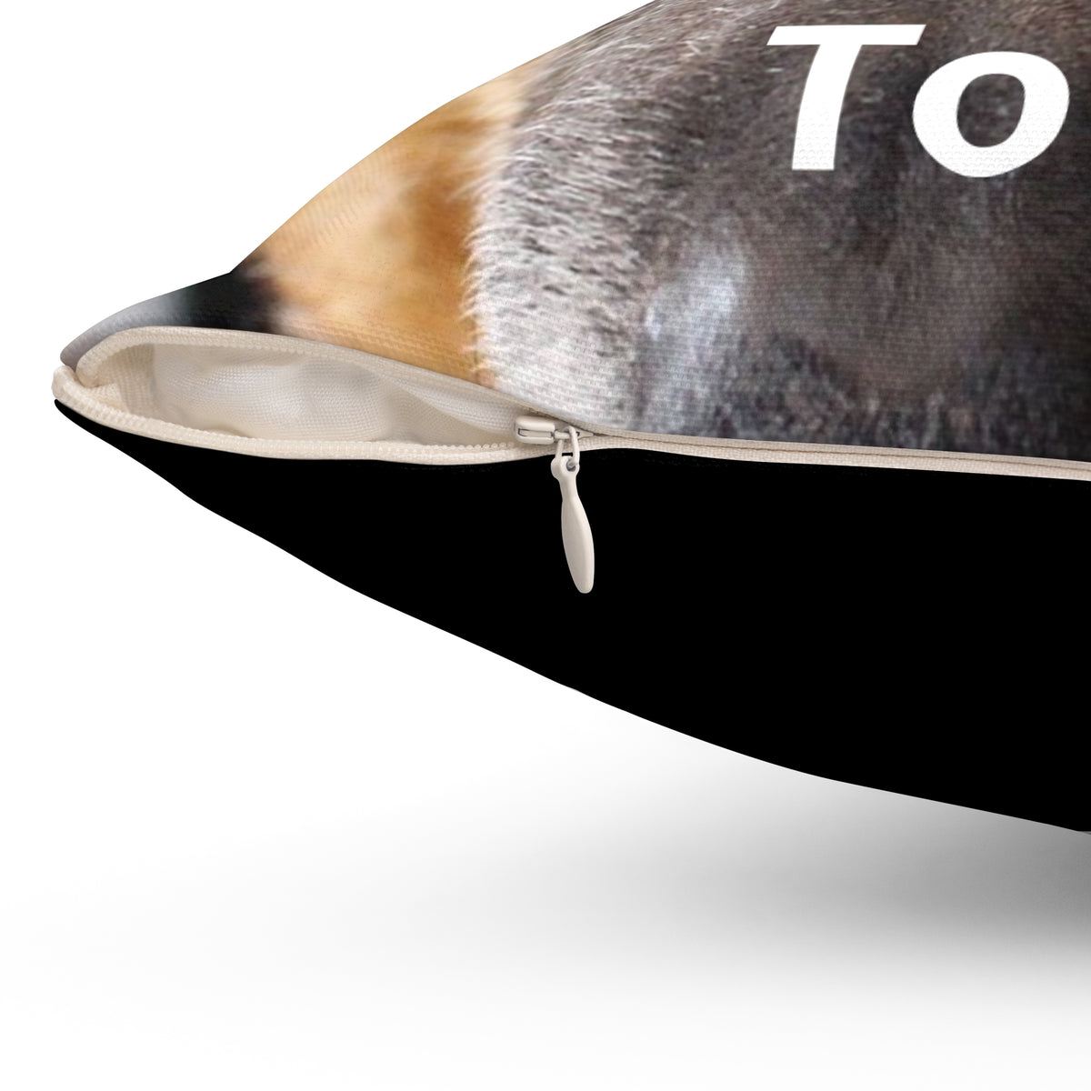 Cojín negro personalizado con la foto de tu mascota