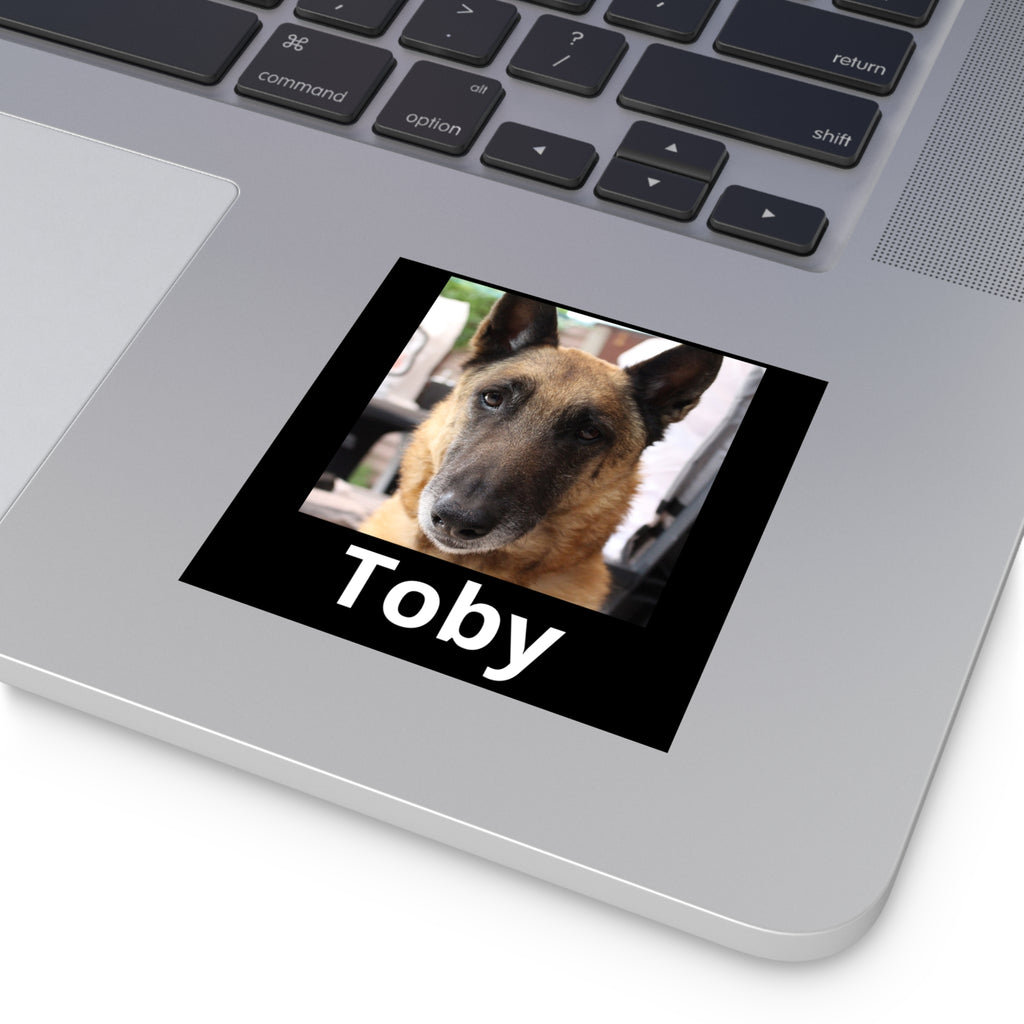 Pegatina negra personalizada con la foto de tu mascota
