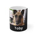 Taza negra personalizada con la foto de tu mascota